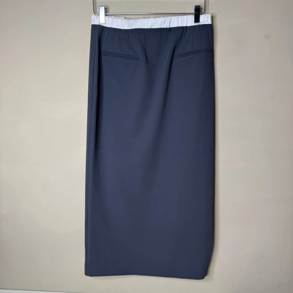 Zara Midi skirt Mid-rise and elastic waistband pencil high split skirt size sm